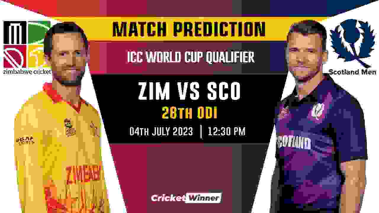 ZIM vs SCO 27th Match Prediction- Who Will Win Today's Match Between Zimbabwe and Scotland