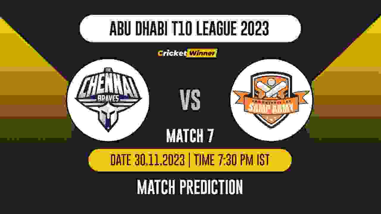 CB vs SA Match Prediction- Who Will Win Today’s T10 Match Between Chennai Braves and Samp Army, Abu Dhabi T10 League, 7th Match