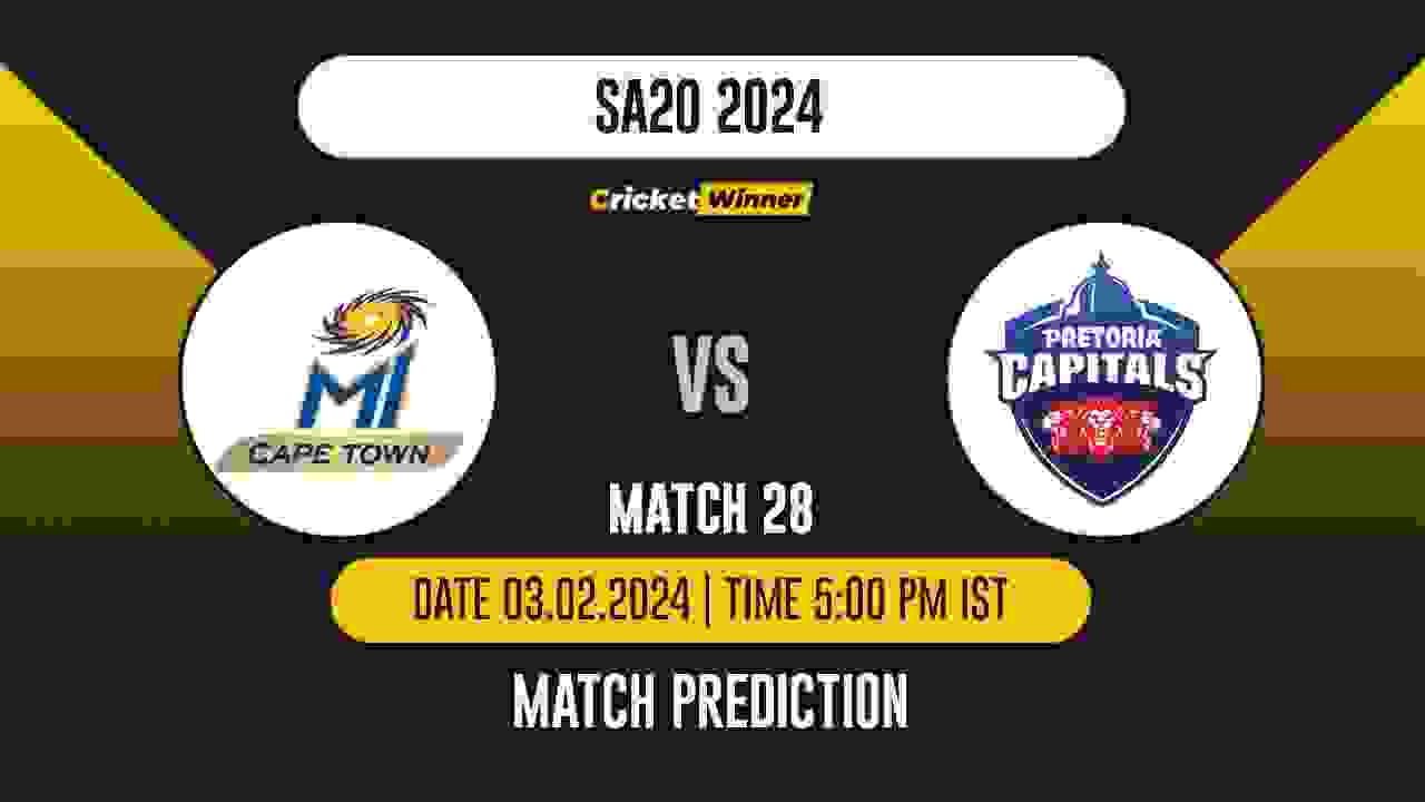 MICT vs PC Match Prediction- Who Will Win Today’s T20 Match Between MI Cape Town and Pretoria Capitals, SA20, 28th Match