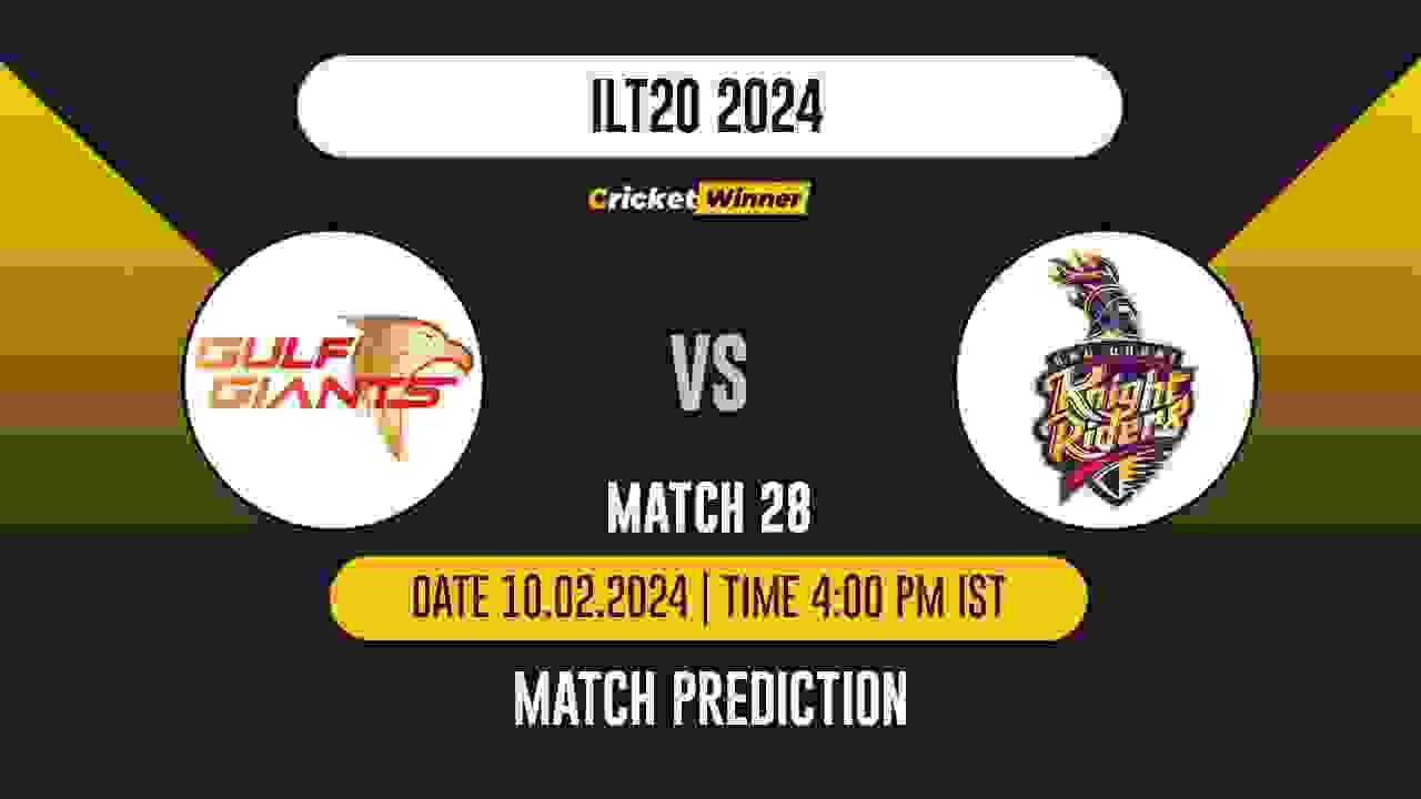 AKDR vs GG Match Prediction- Who Will Win Today’s T20 Match Between Abu Dhabi Knight Riders and Gulf Giants, ILT20, 28th Match
