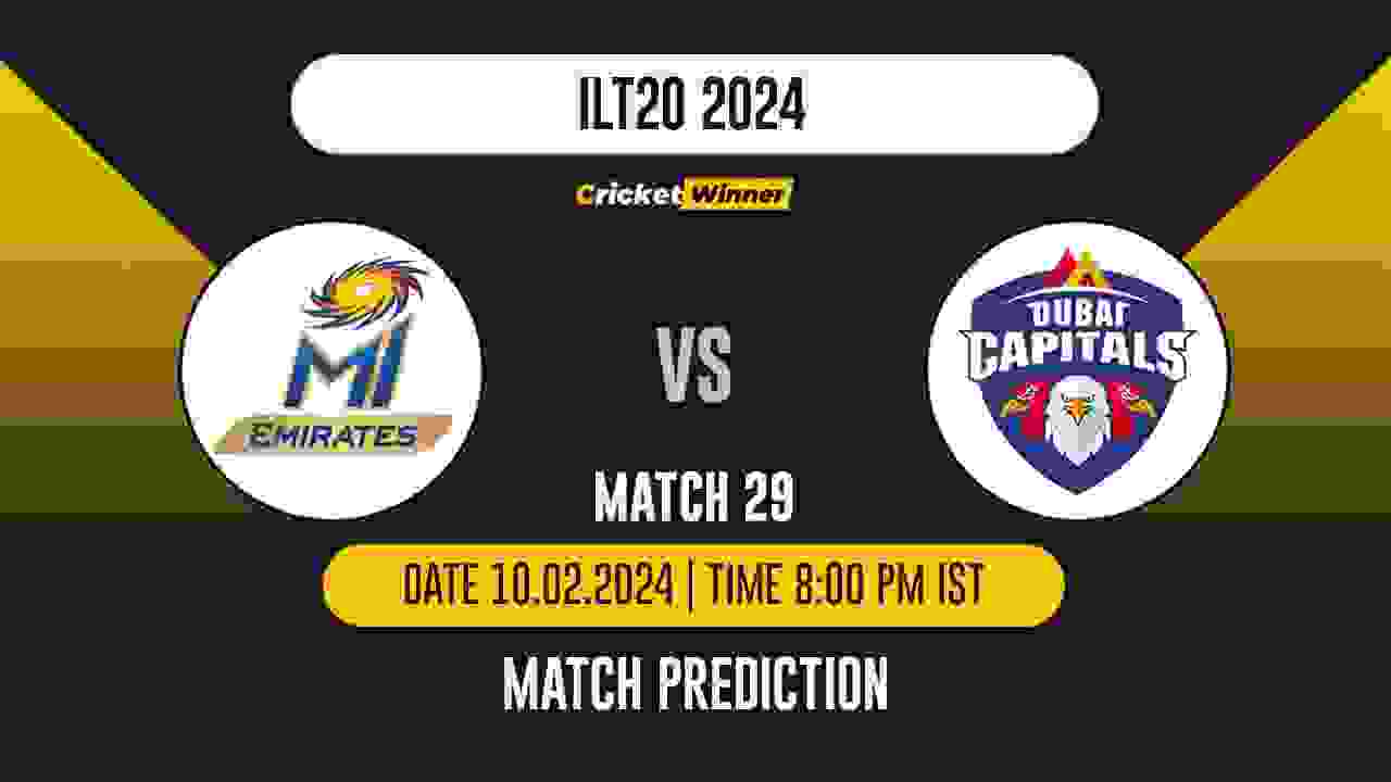 DC vs MIE Match Prediction- Who Will Win Today’s T20 Match Between Dubai Capitals and MI Emirates, ILT20, 29th Match