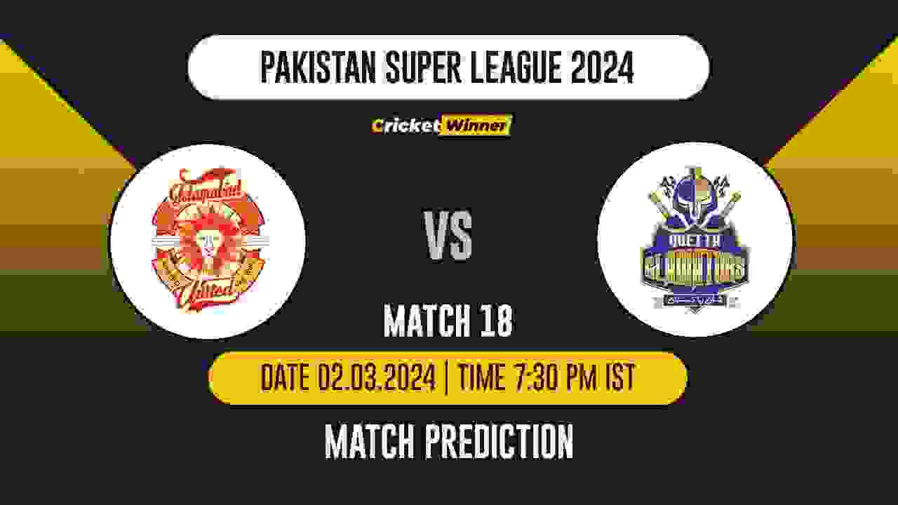 IU vs QG Match Prediction- Who Will Win Today’s T20 Match Between Islamabad United and Quetta Gladiators, PSL, 18th Match