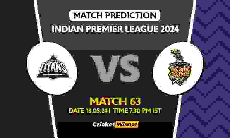 IPL 2024: 63rd Match, GT vs KKR Today Match Prediction - Who will win today's IPL match Between Gujarat Titans and Kolkata Knight Riders
