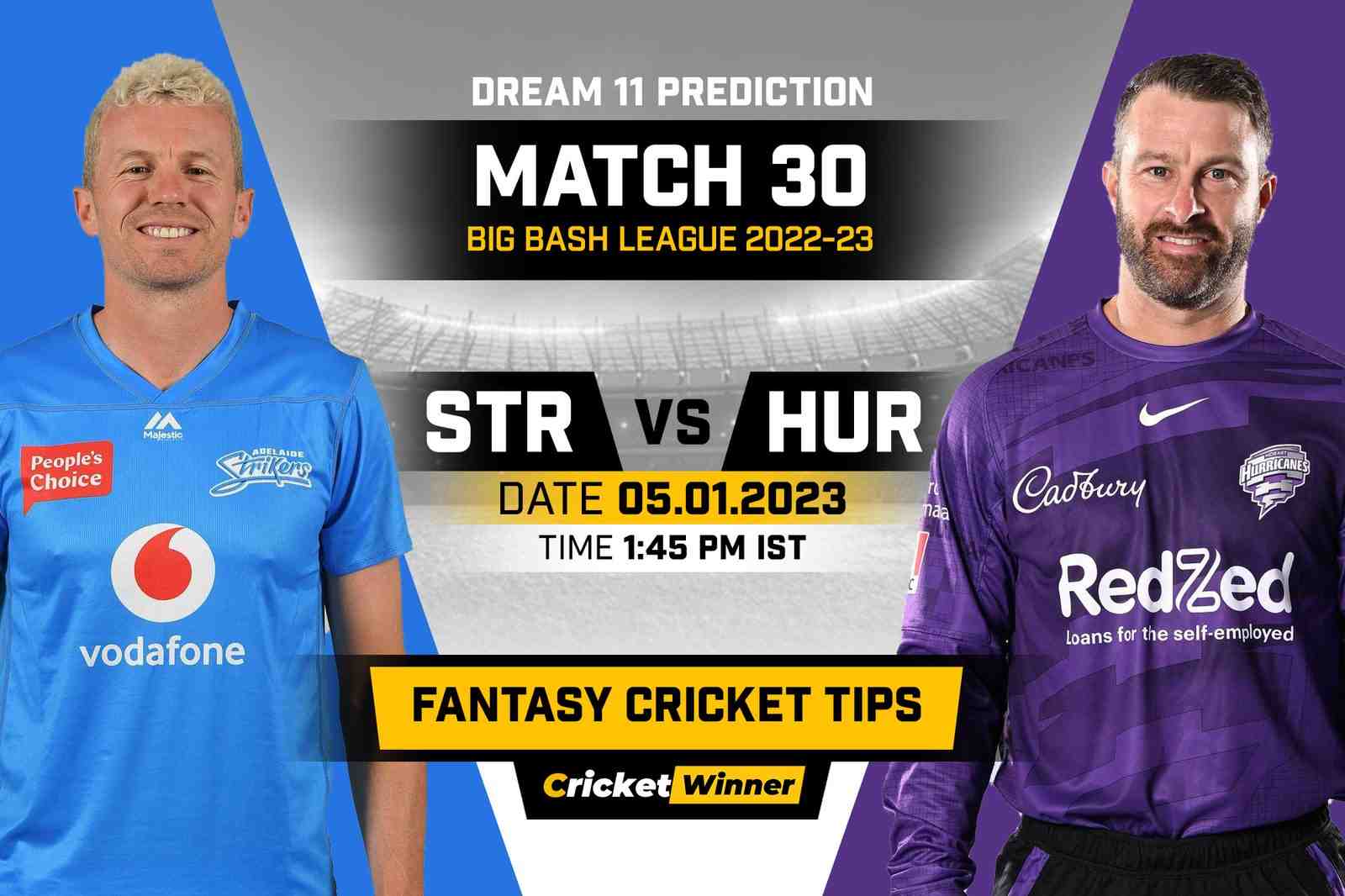 STR vs HUR Dream11 Prediction, Fantasy Cricket Tips, Probable Playing 11, Pitch report & injury Updates