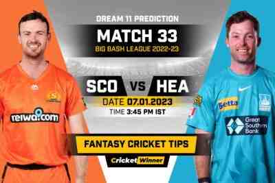 SCO vs HEA Dream11 Prediction, Fantasy Cricket Tips, Probable Playing 11, Pitch report & injury Updates