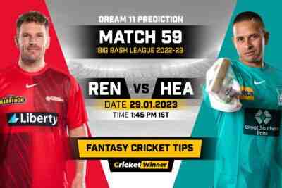 REN vs HEA Dream11 Prediction, Fantasy Cricket Tips, Probable Playing XI, Pitch Report &amp; Injury Updates For Knockout