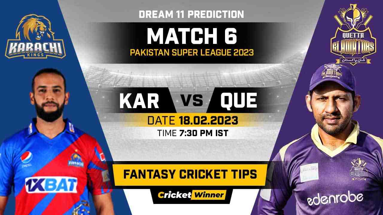 KAR vs QUE Dream11 Prediction, Fantasy Cricket Tips, Probable Playing XI, Pitch Report & Injury Updates For 6th Match