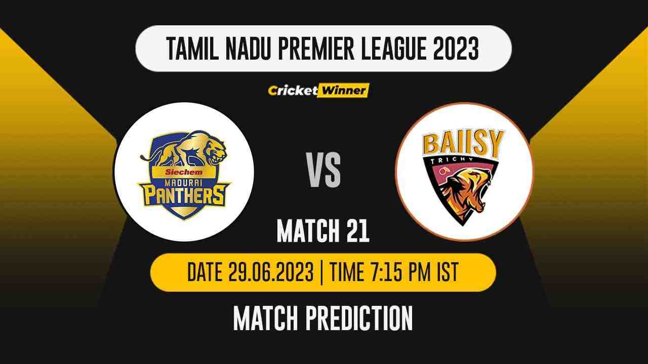 SMP vs TRIC Match Prediction- Who Will Win Today’s IPL Match Between Siechem Madurai Panthers and Ba11sy Trichy, TNPL 2023, 21st Match