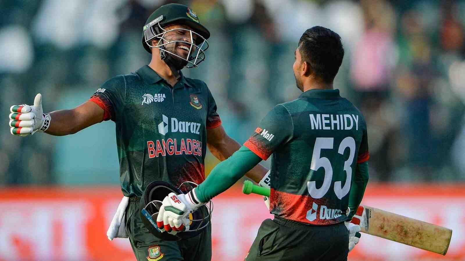 Mehidy Hasan's Batting Brilliance and Najmul Hossain Shanto's Calm Innings Propel Bangladesh to a Commanding Victory.