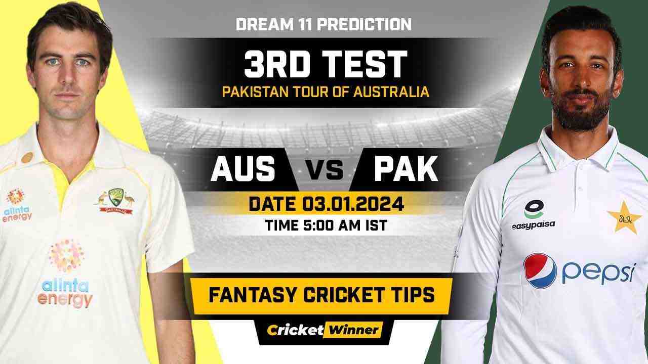 AUS vs PAK Dream11 Prediction, Fantasy Cricket Tips, Probable Playing XI, Pitch Report & Injury Updates For 3rd Test - Cricket Winner