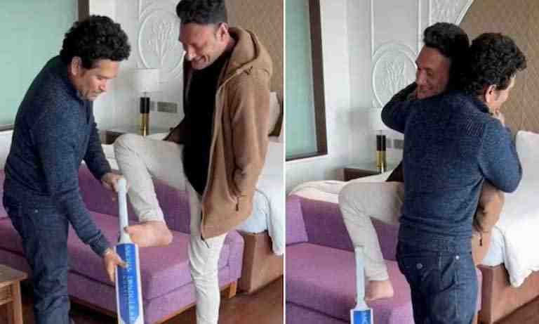 Watch: Sachin Tendulkar Meets Para-Cricketer Amir Lone, Presents Autographed Bat