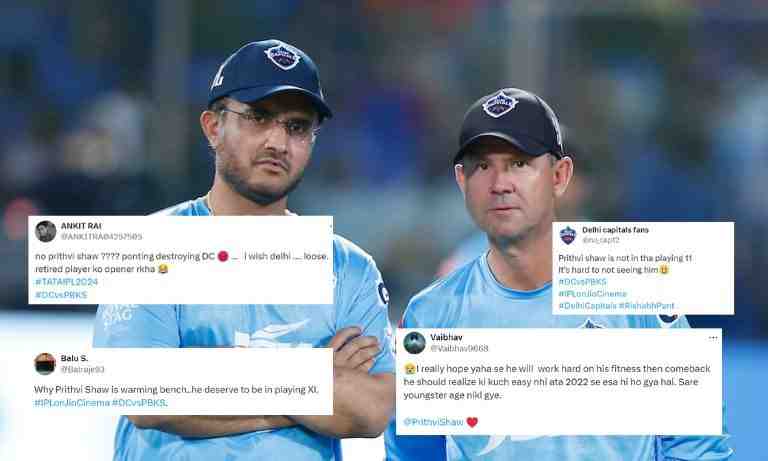 Netizens troll DC team management for benching Prithvi Shaw against PBKS