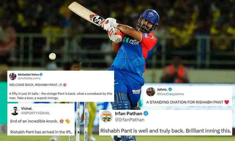 Rishabh Pant smashes 50 against CSK; Netizens get emotional - Cricket Winner