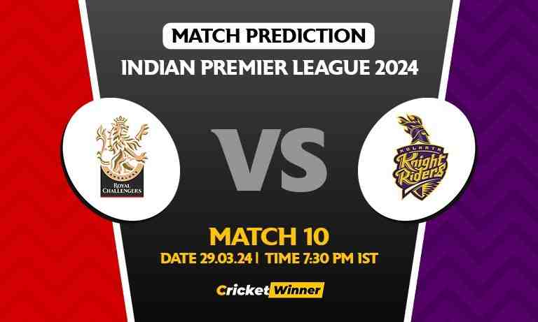 IPL 2024: Match 10, RCB vs KKR Today Match Prediction - Who will win today's IPL match?