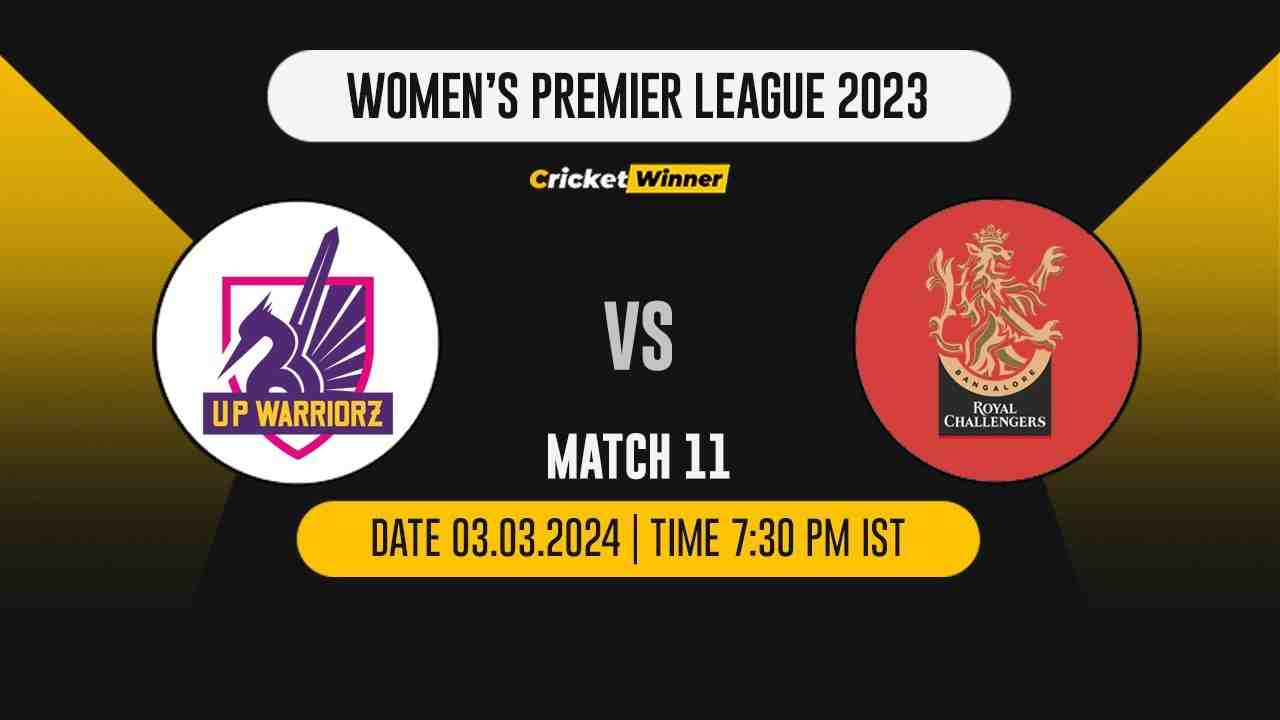 RCB-W vs UPW-W Match Prediction- Who Will Win Today’s T20 Match Between Royal Challengers Bangalore and UP Warriorz, WPL, 11th Match - Cricket Winner