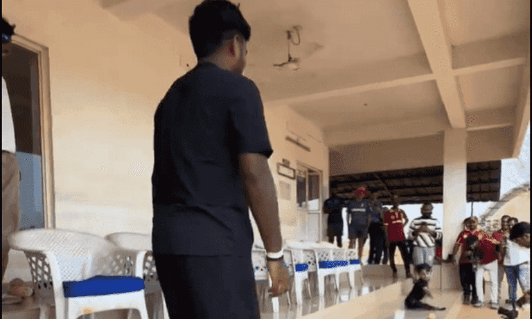 Watch: Sanju Samson fulfills promise, engages in cricket with specially abled child Upon return to Kerala - Cricket Winner