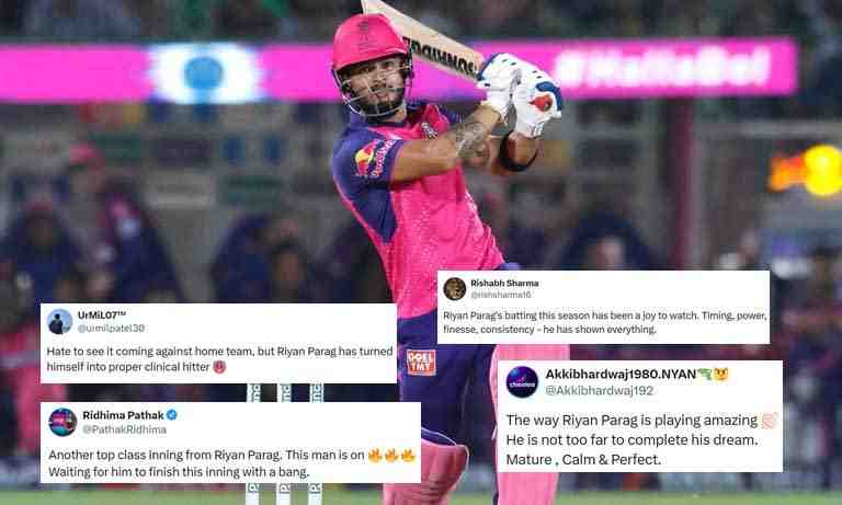 Riyan Parag lifts RR to score commanding total; Netizens applaud - Cricket Winner