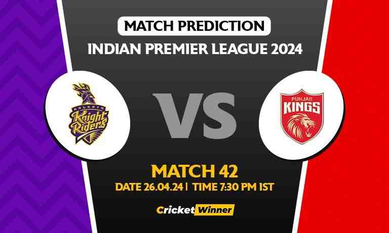 IPL 2024: Match 42, KKR vs PBKS Today Match Prediction - Who will win today's IPL match?