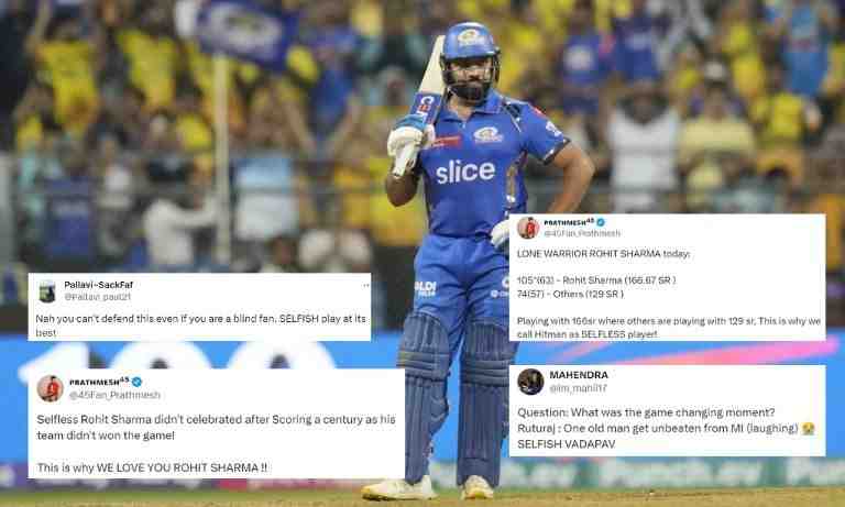 Selfish or Selfless? Netizens divided on Rohit's knock against CSK - Cricket Winner