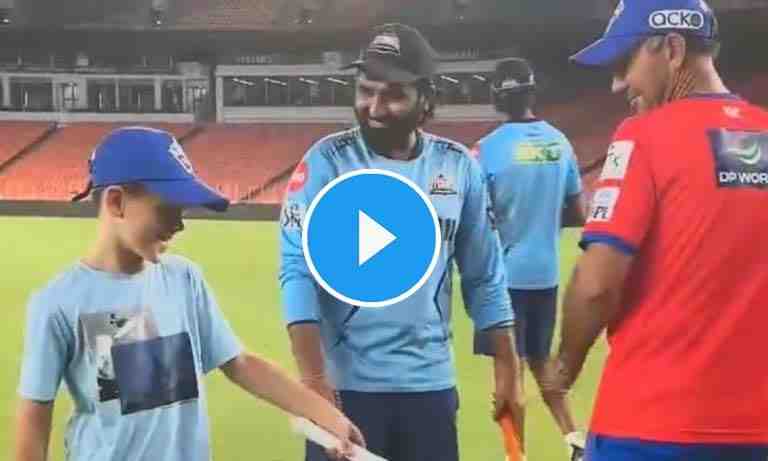 [Watch] Ponting challenges his son to bowl against Tewatia before GT vs DC match - Cricket Winner