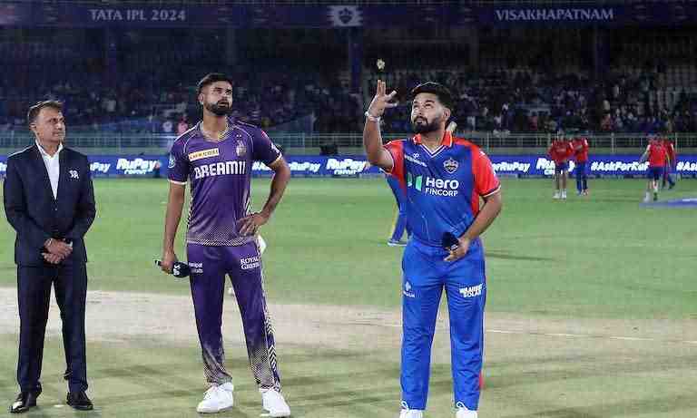 Delhi Capitals win the toss against Kolkata Knight Riders; choose to bat first