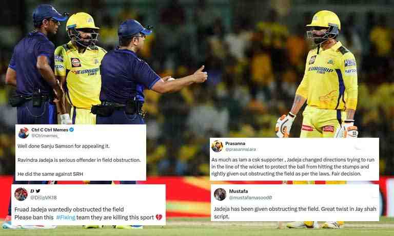 Controversy erupts in IPL again due to Jadeja's field obstruction - Cricket Winner