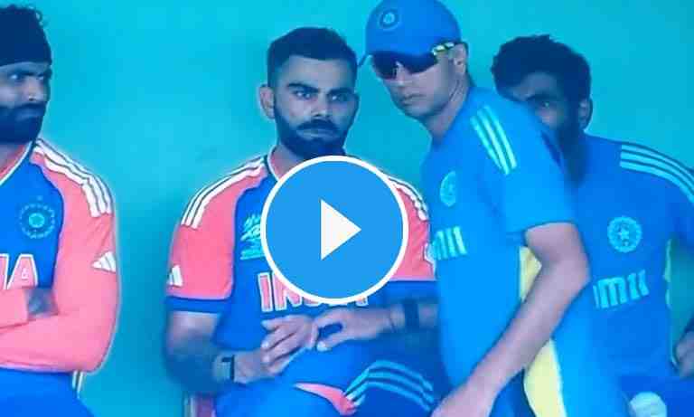 [Watch] T20 World Cup 2024: Rahul Dravid consoles Virat Kohli after his disappointing dismissal in 2nd semi-final against England