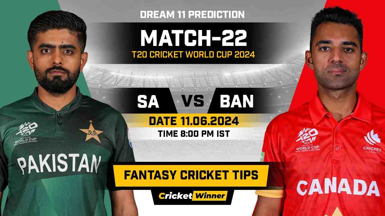 PAK vs CAN Dream11 Prediction, Fantasy Cricket Tips, Probable Playing XI, Pitch Report &amp; Injury Updates For 22th Match - Cricket Winner