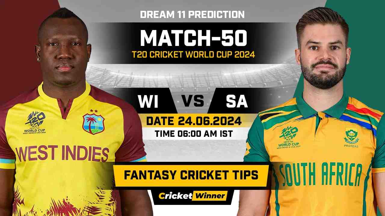 WI vs SA Dream11 Prediction, Fantasy Cricket Tips, Probable Playing XI, Pitch Report &amp; Injury Updates For 50th Match - Cricket Winner