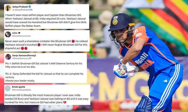 Fans criticize Shubman Gill’s selfish play as Yashasvi misses century against Zimbabwe - Cricket Winner