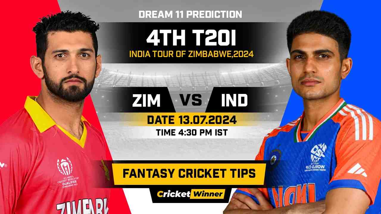 ZIM vs IND Dream11 Prediction, Fantasy Cricket Tips, Probable Playing XI, Pitch Report &amp; Injury Updates For 4th T20I Match - Cricket Winner