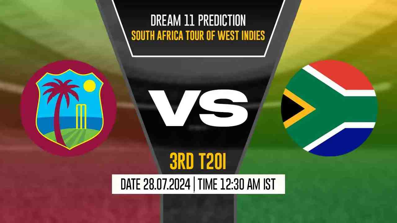 WI vs SA Dream11 Prediction, Fantasy Cricket Tips, Probable Playing XI, Pitch Report & Injury Updates For 3rd T20I Match