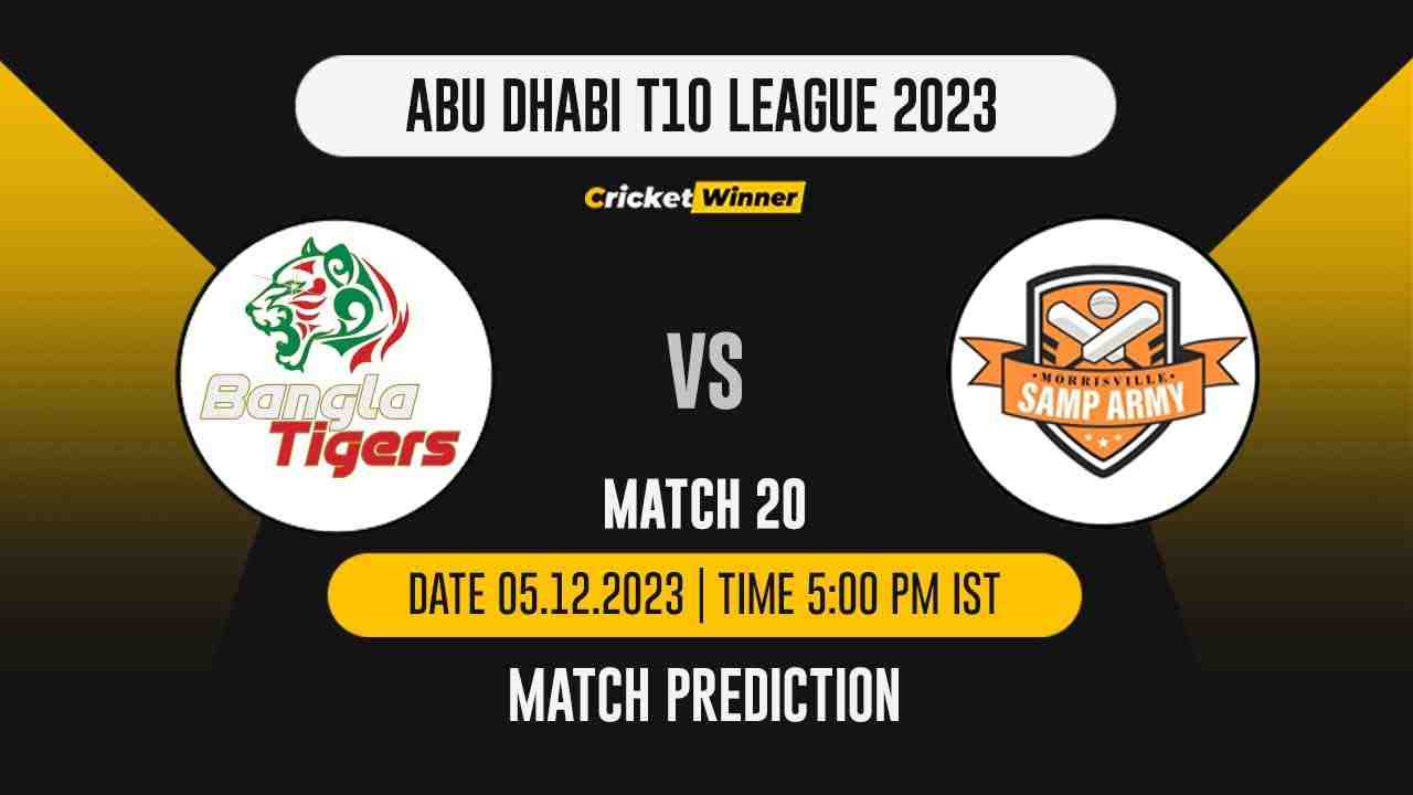 BT vs SA Match Prediction- Who Will Win Today’s T10 Match Between Bangla Tigers and Samp Army, Abu Dhabi T10 League, 20th Match