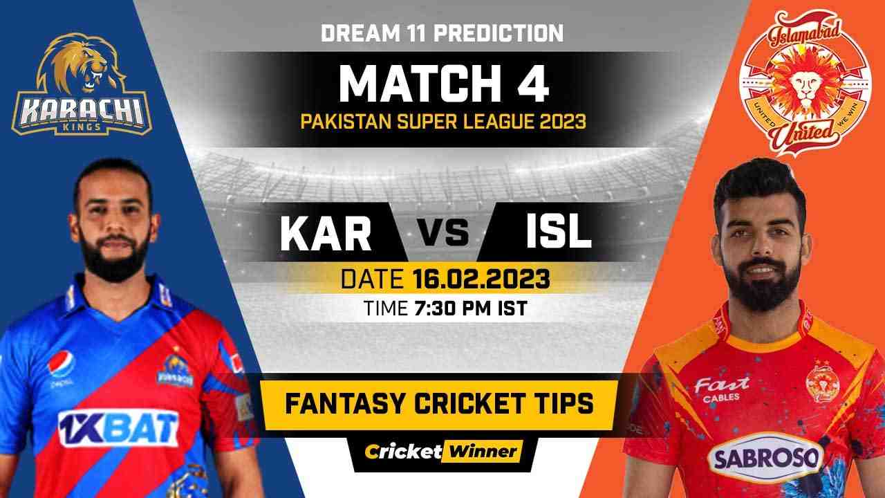 KAR vs ISL Dream11 Prediction, Fantasy Cricket Tips, Probable Playing XI, Pitch Report & Injury Updates For 4th Match