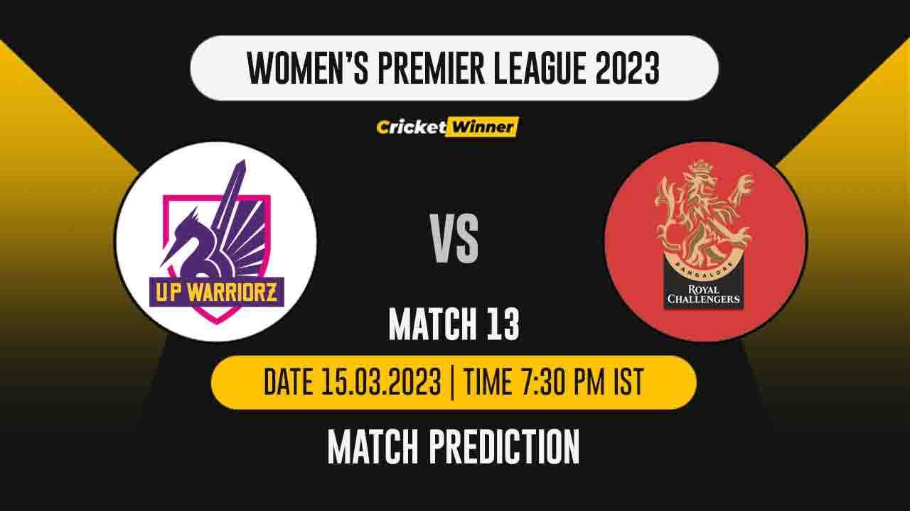 WPL 2023: 13th Match, UP-W vs RCB-W Match Prediction- Who Will Win Today's WPL Match Between UP Warriorz and Royal Challengers Bangalore?