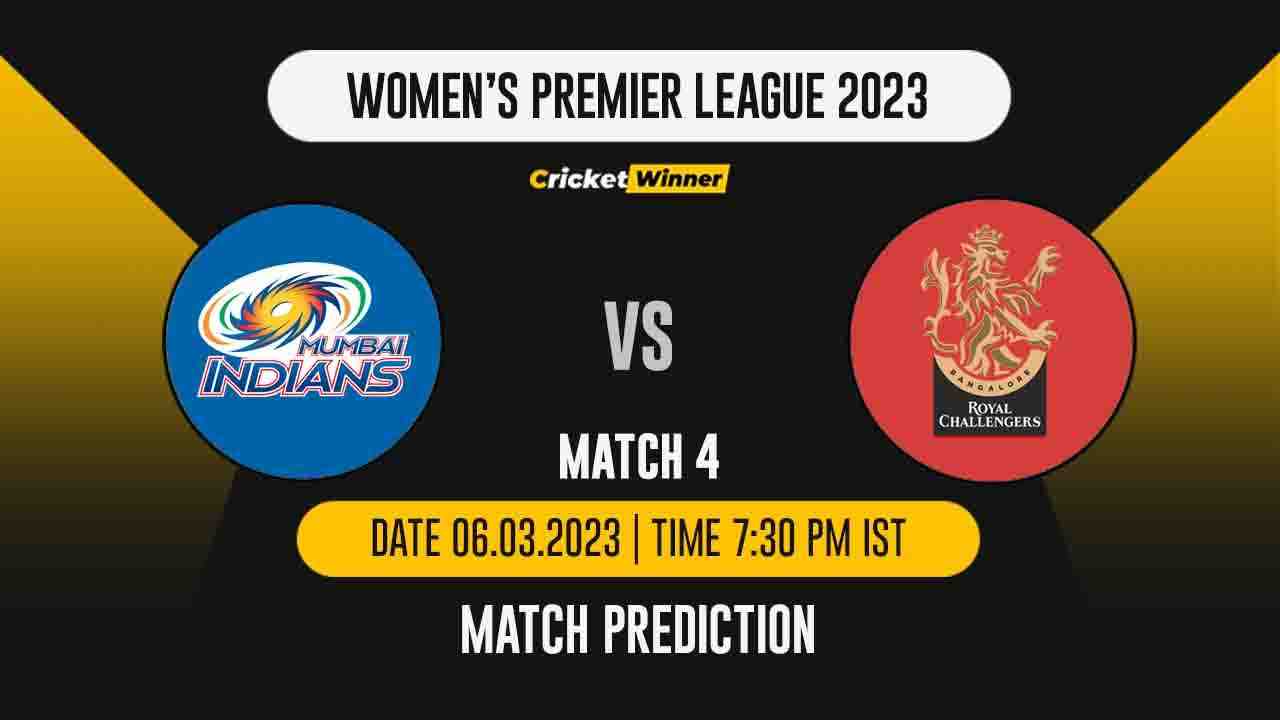 WIPL 2023, 4th Match MI-W vs RCB-W Match Prediction- Who Will Win Today's WIPL Match Between Mumbai Indians and Royal Challengers Bangalore?