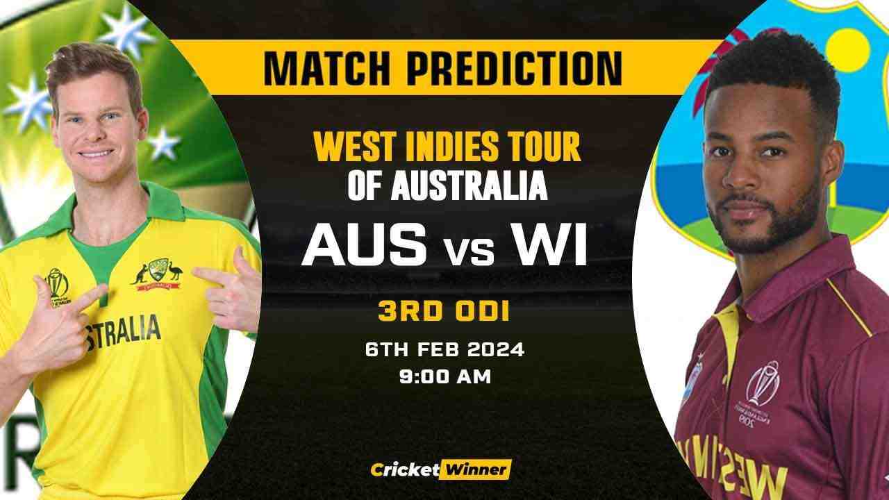 AUS vs WI 3rd ODI Match Prediction- Who Will Win Today's Match Between Australia and West Indies