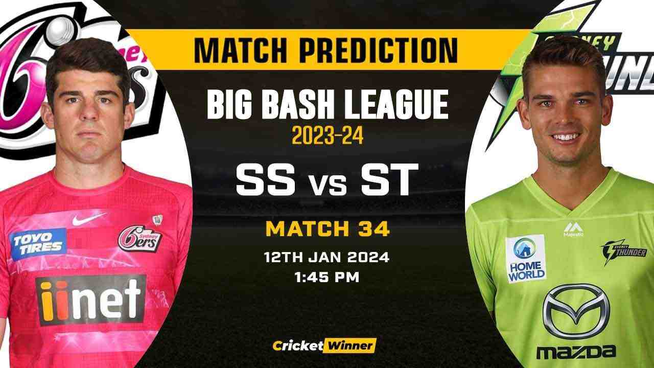 SS vs ST Match Prediction- Who Will Win Today’s T20 Match Between Sydney Sixers and Sydney Thunder, Big Bash League, 34th Match