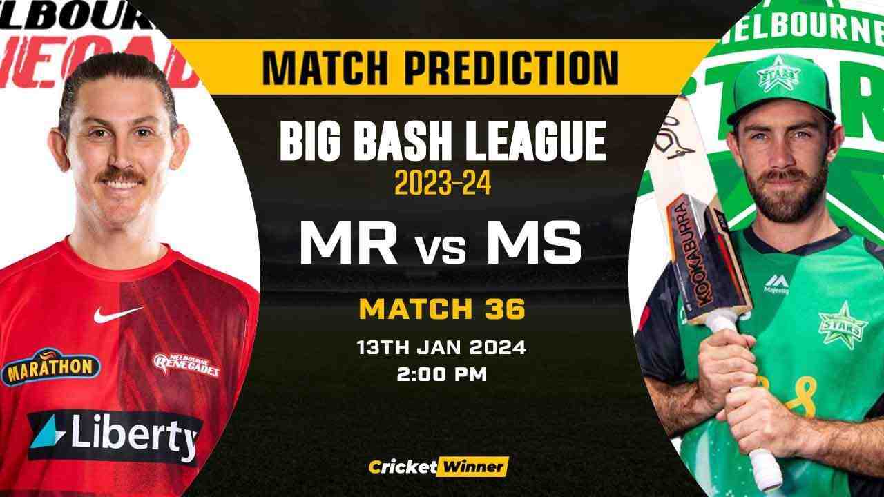 MR vs MS Match Prediction- Who Will Win Today’s T20 Match Between Melbourne Renegades and Melbourne Stars, Big Bash League, 36th Match