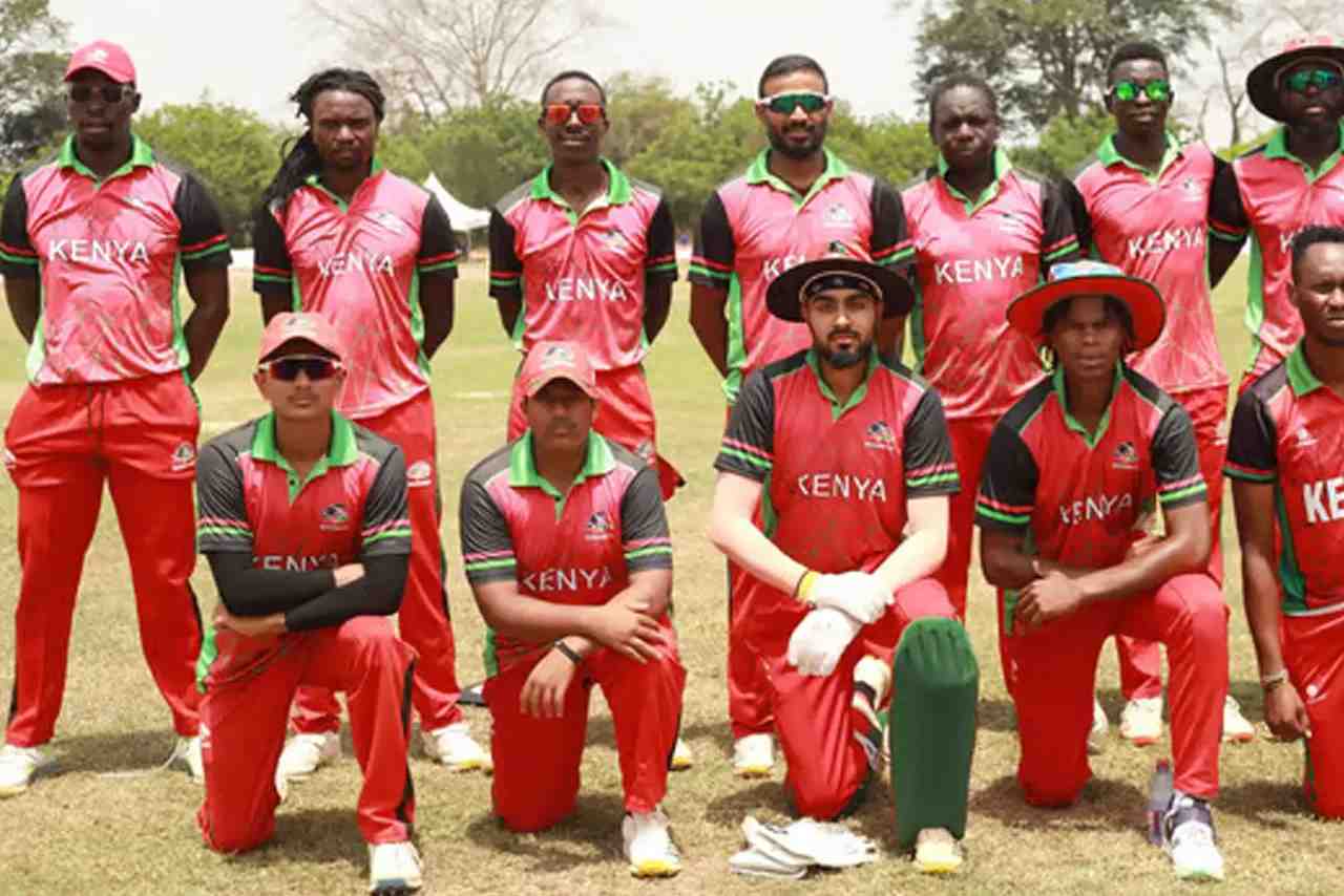 Kenya cricket team before playing match