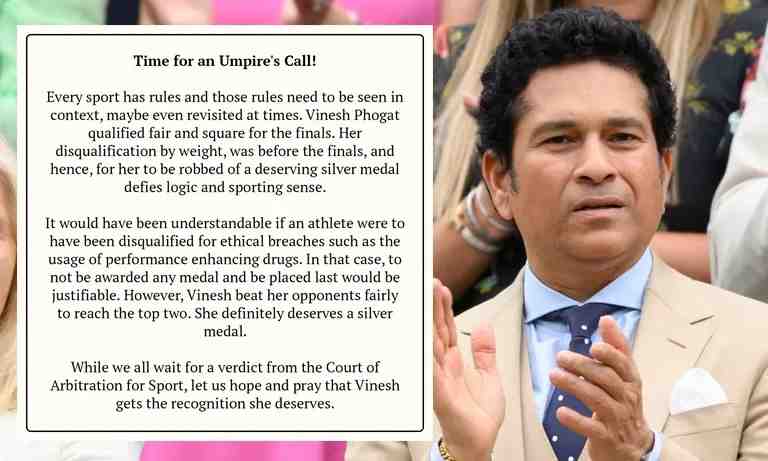 Sachin Tendulkar tweets about vinesh phogat 