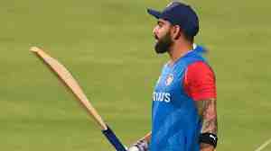 Virat Kohli while net practicing 