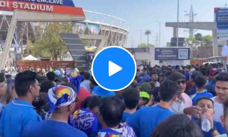 Watch: Fans chanting "Rohit-Rohit" in front of Hardik ahead of GT vs MI match