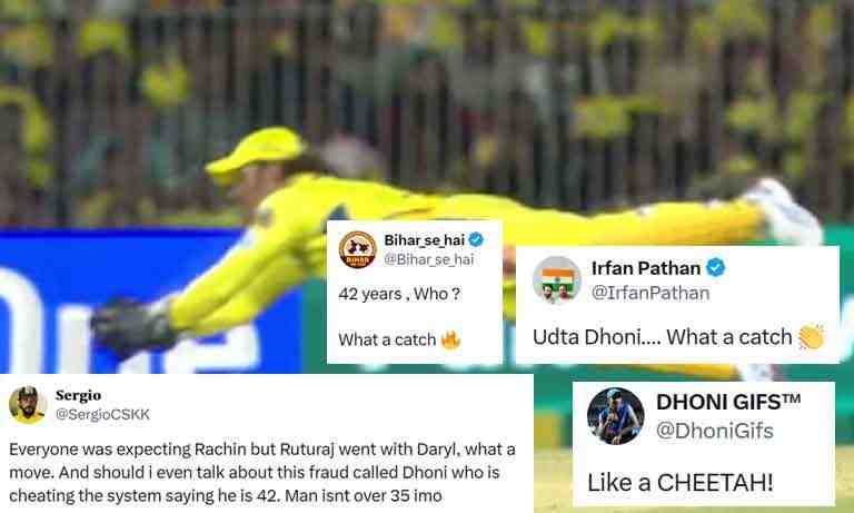 IPL 2024: Netizens go crazy after MS Dhoni's spectacular catch against GT