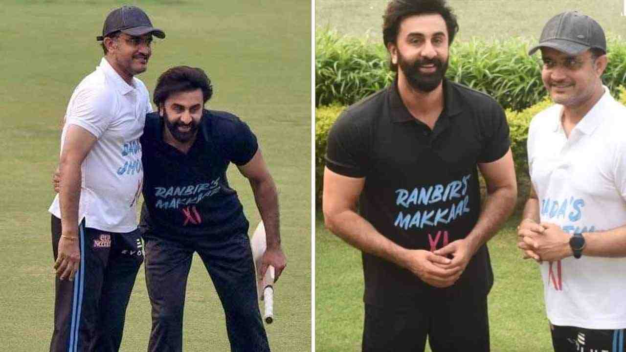 Sourav Ganguly-Ranbir Kapoor spotted playing cricket at Eden Gardens