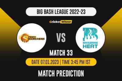 BBL 2022: Match 33, SCO vs HEA Match Prediction- Who Will Win Today's BBL Match Between Perth Scorchers and Brisbane Heat?