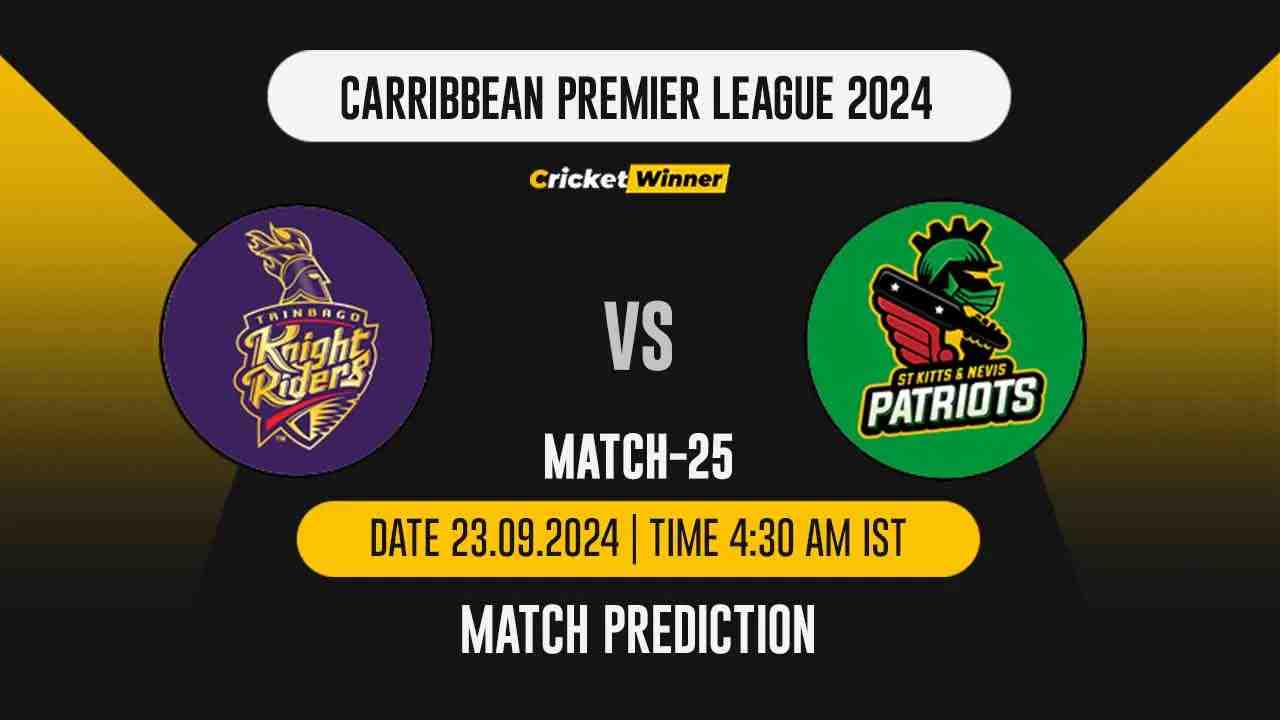 CPL 2024: TKR vs STKNP Today Match Prediction - Find out who will win today's match between Trinbago Knight Riders and St Kitts and Nevis Patriots