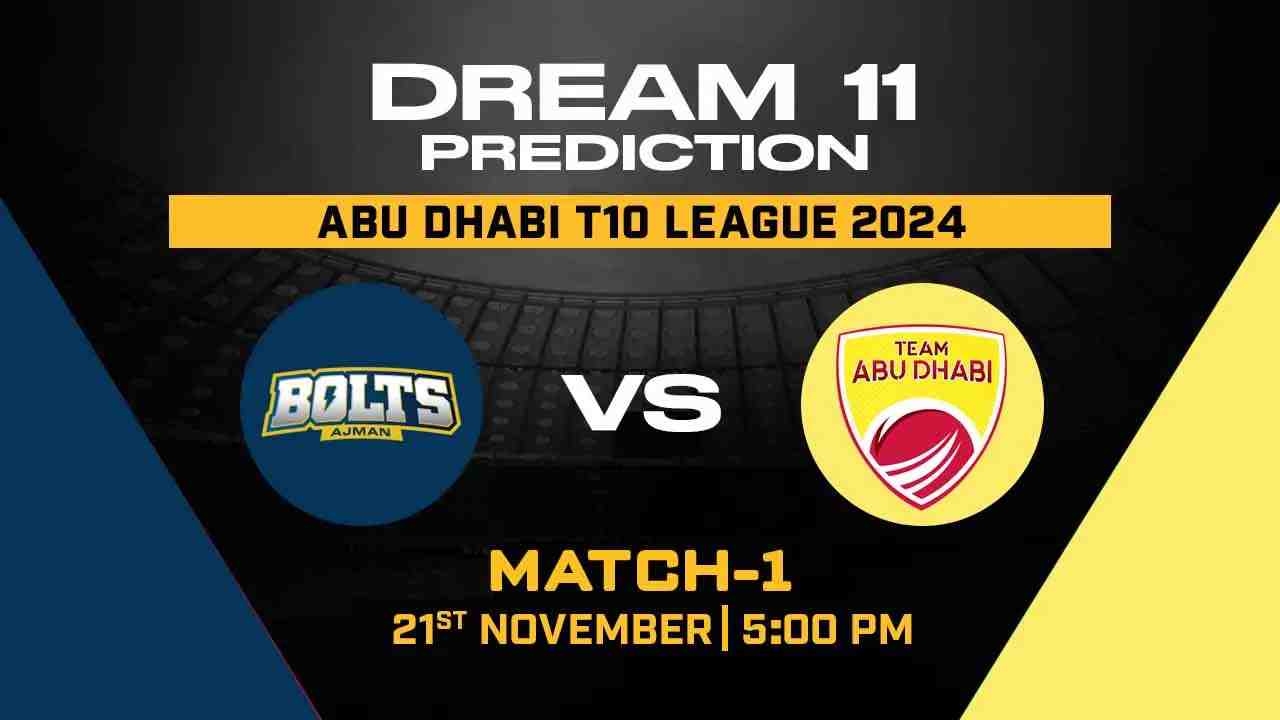 TAB vs AB Dream11 Prediction, Team Abu Dhabi vs Ajman Bolts, 01st Match