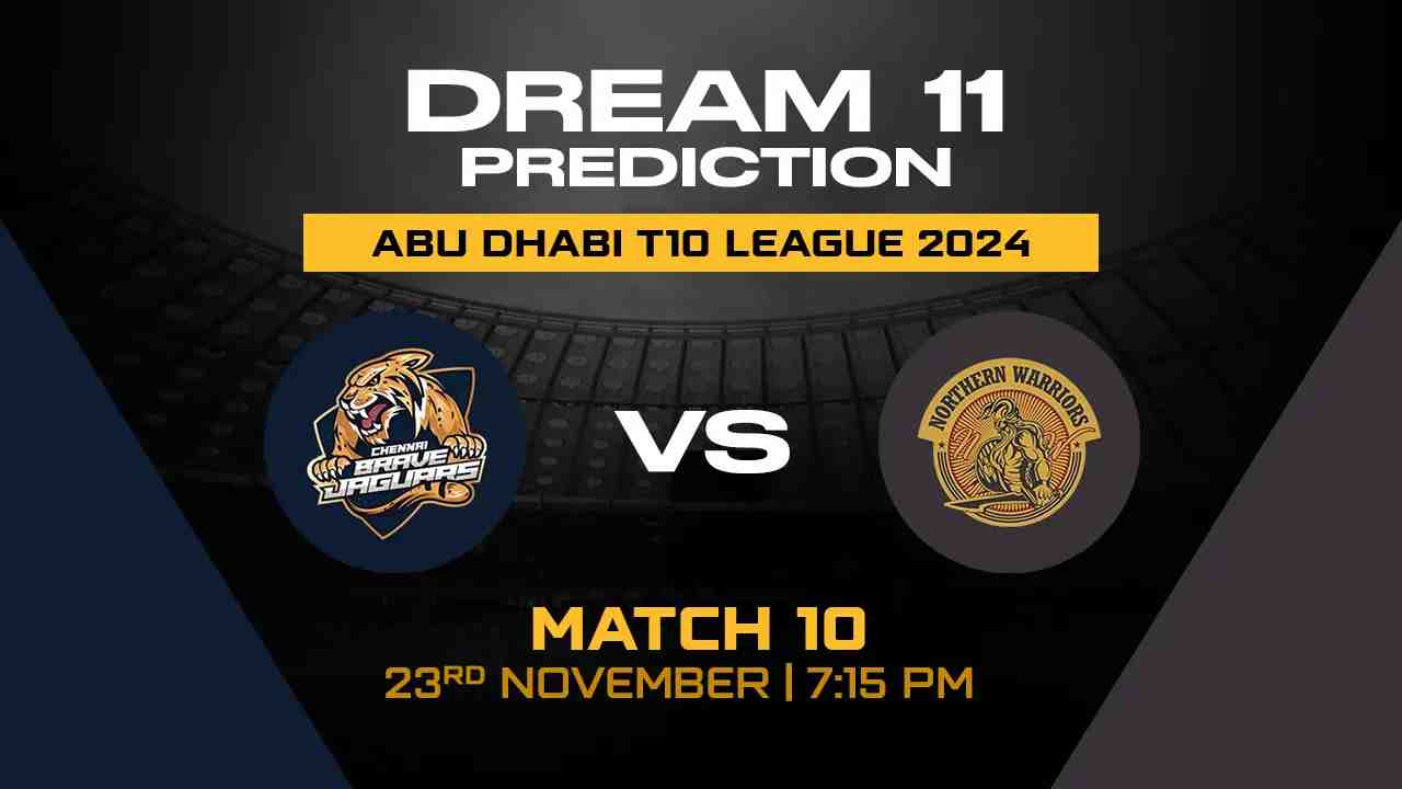 NW vs CBJ Dream11 Prediction, Northern Warriors vs Chennai Braves Jaguars, 10th Match