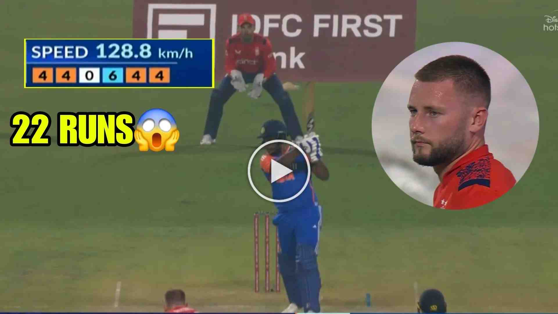 Watch: Sanju Samson smashes 22 runs against Gus Atkinson in second over